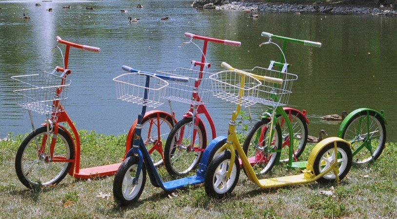 Amish Scooters Cool Colors by Lake